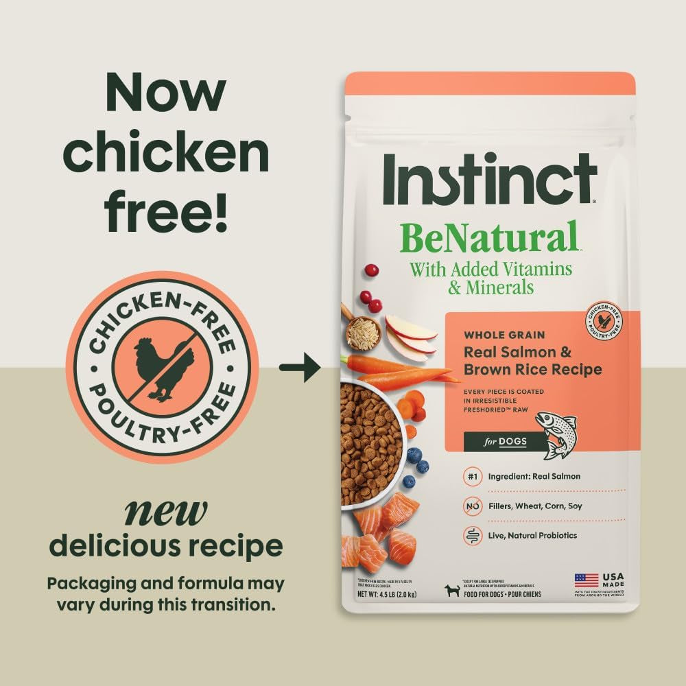 Benatural Dry Dog Food, Whole Grain, Salmon & Brown Rice, 4.5 Lb.