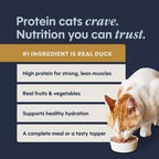 Pate Entrees, Wet Canned Cat Food, Real Duck, 5.5 Oz (12 Count)