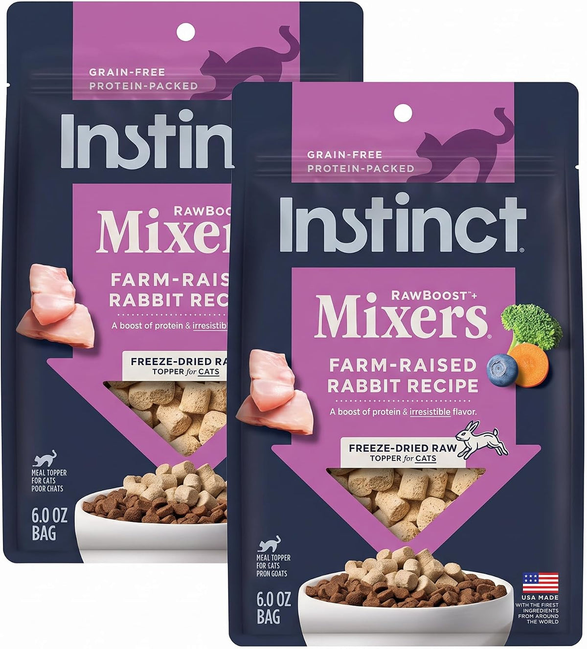 Instinct Rabbit Mixers Cat Topper – 2 × 6 oz — product packaging
