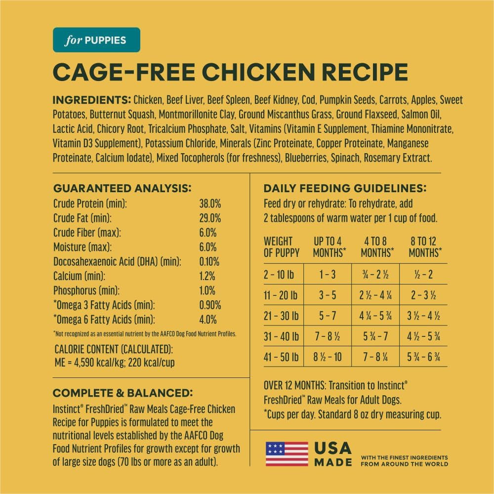 Instinct FreshDried Chicken Puppy Meals – 25 oz — recipe information, image 7