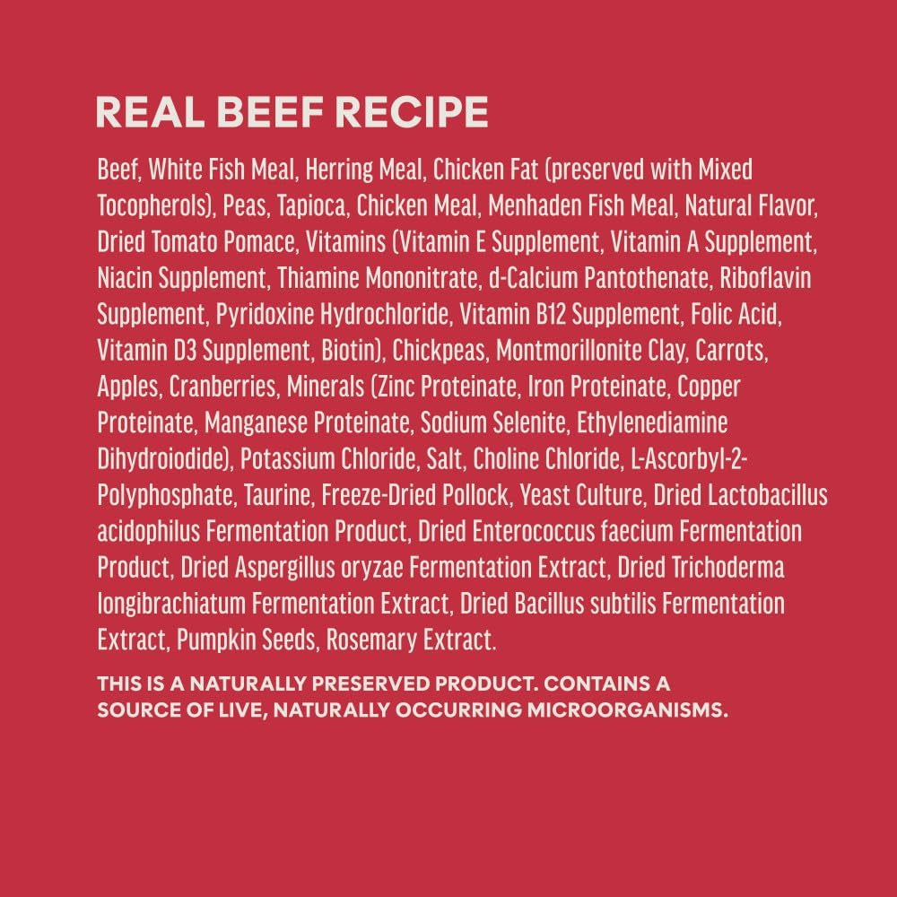 Instinct Original Beef Dry Dog Food – 20 lb — manufacturer ingredient list
