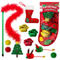 Christmas Cat Toy Stocking — 10-Piece Gift Set
