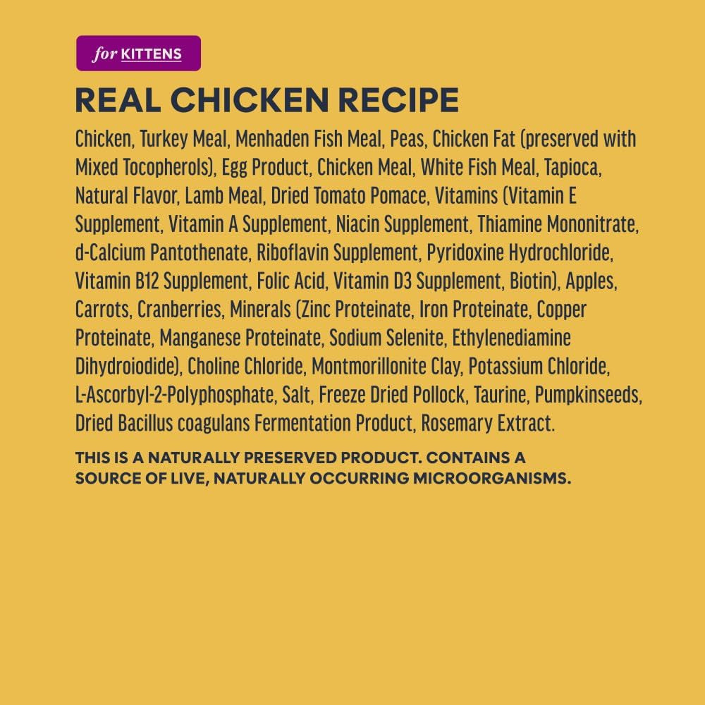 Instinct Original Chicken Kitten Food – 4.5 lb — manufacturer ingredient list