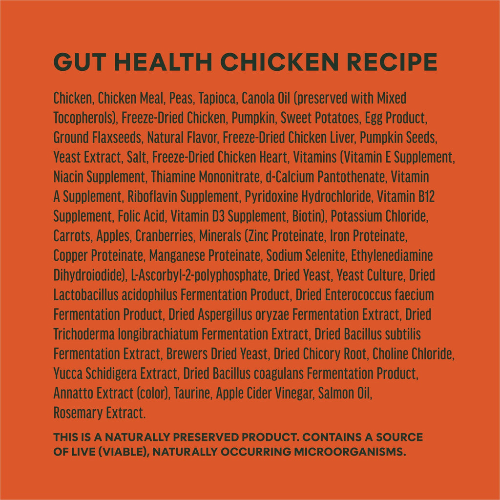 Instinct RawBoost Gut Health Chicken ingredients, nutrition and feeding guidelines