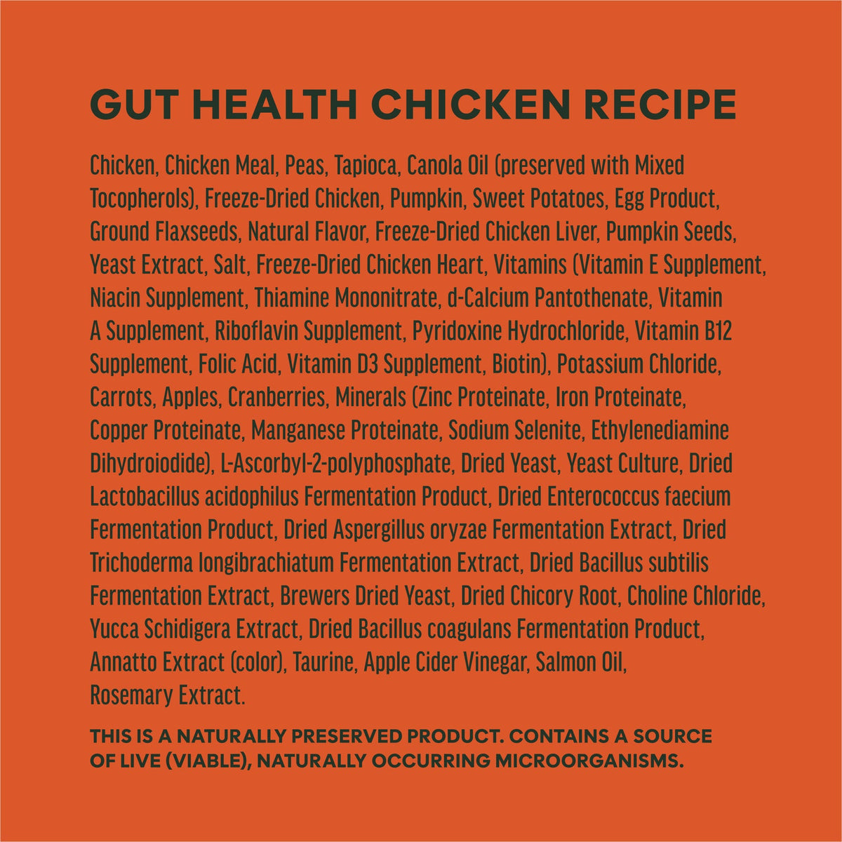 Instinct RawBoost Gut Health Chicken ingredients, nutrition and feeding guidelines