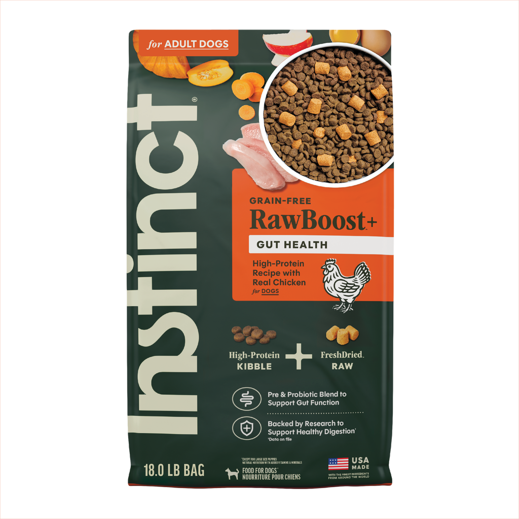 Instinct RawBoost Gut Health Chicken Dog Food, 18 lb bag
