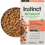 Instinct BeNatural Salmon & Brown Rice Dog Food – 4.5 lb — packaging and food