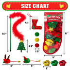 Christmas Cat Toy Stocking — 10-Piece Gift Set