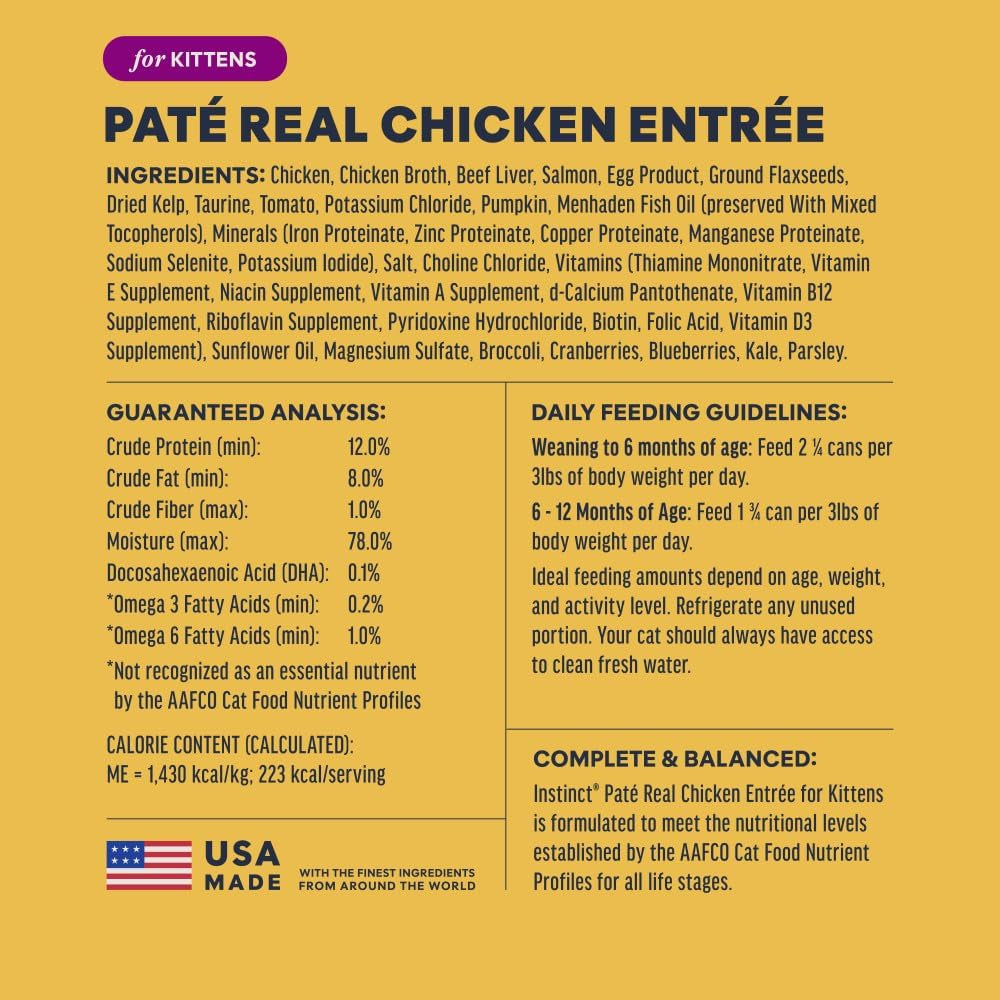 Instinct Chicken Pâté Kitten Food – 12 × 5.5 oz — recipe information, image 8