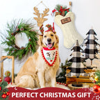 18 Inch Dog Christmas Stocking, Knit White Christmas Stocking for Dogs, Diamond Shape Dog Stocking Christmas Large Pet Stockings Hanging Dog Christmas Stocking