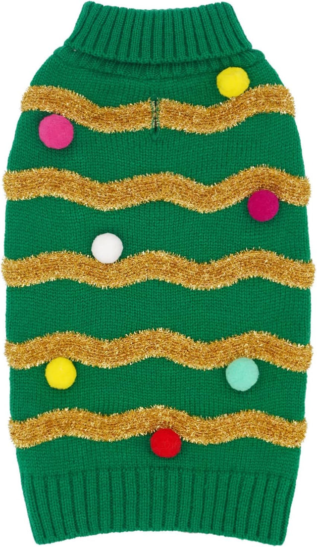 Christmas Lights Knit Dog Sweater — Medium