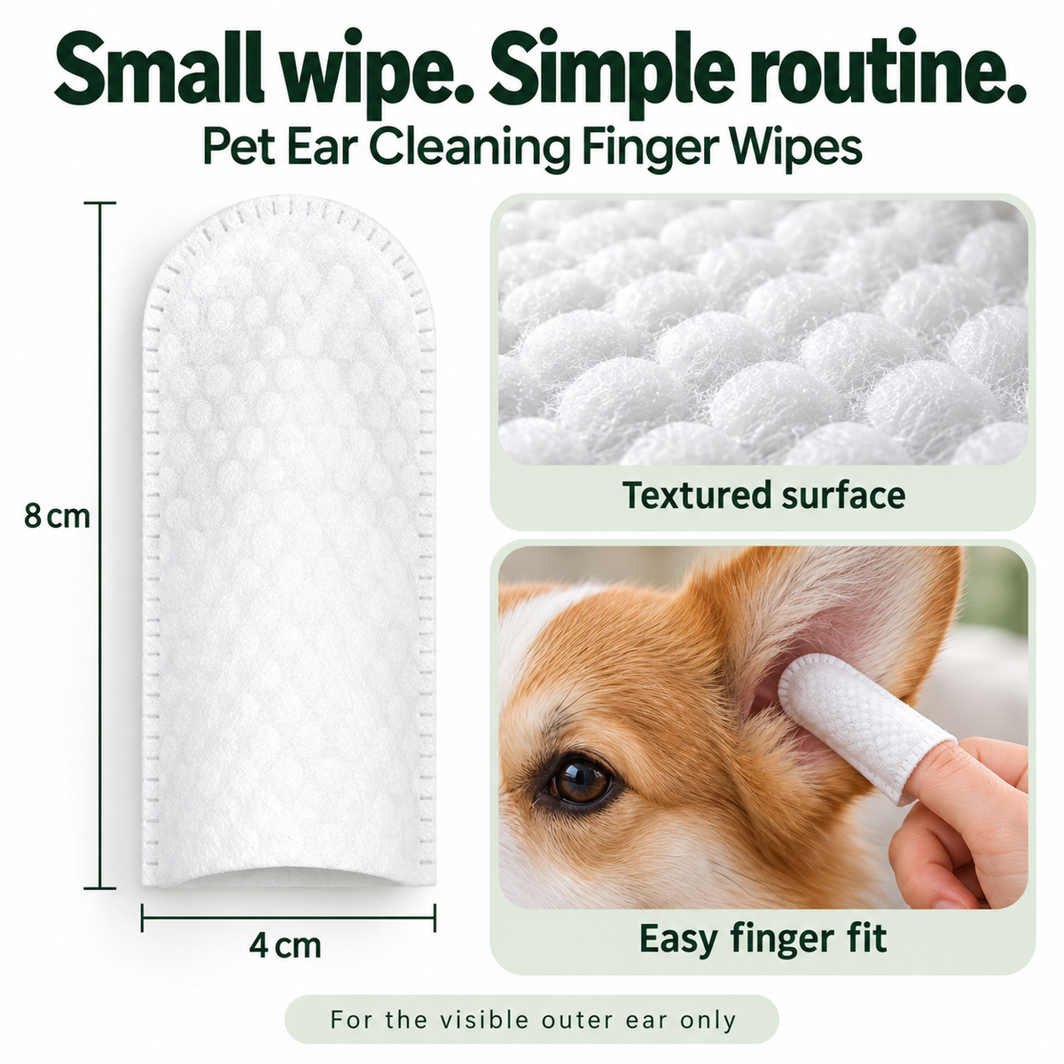 Pet Ear Cleaning Finger Wipes