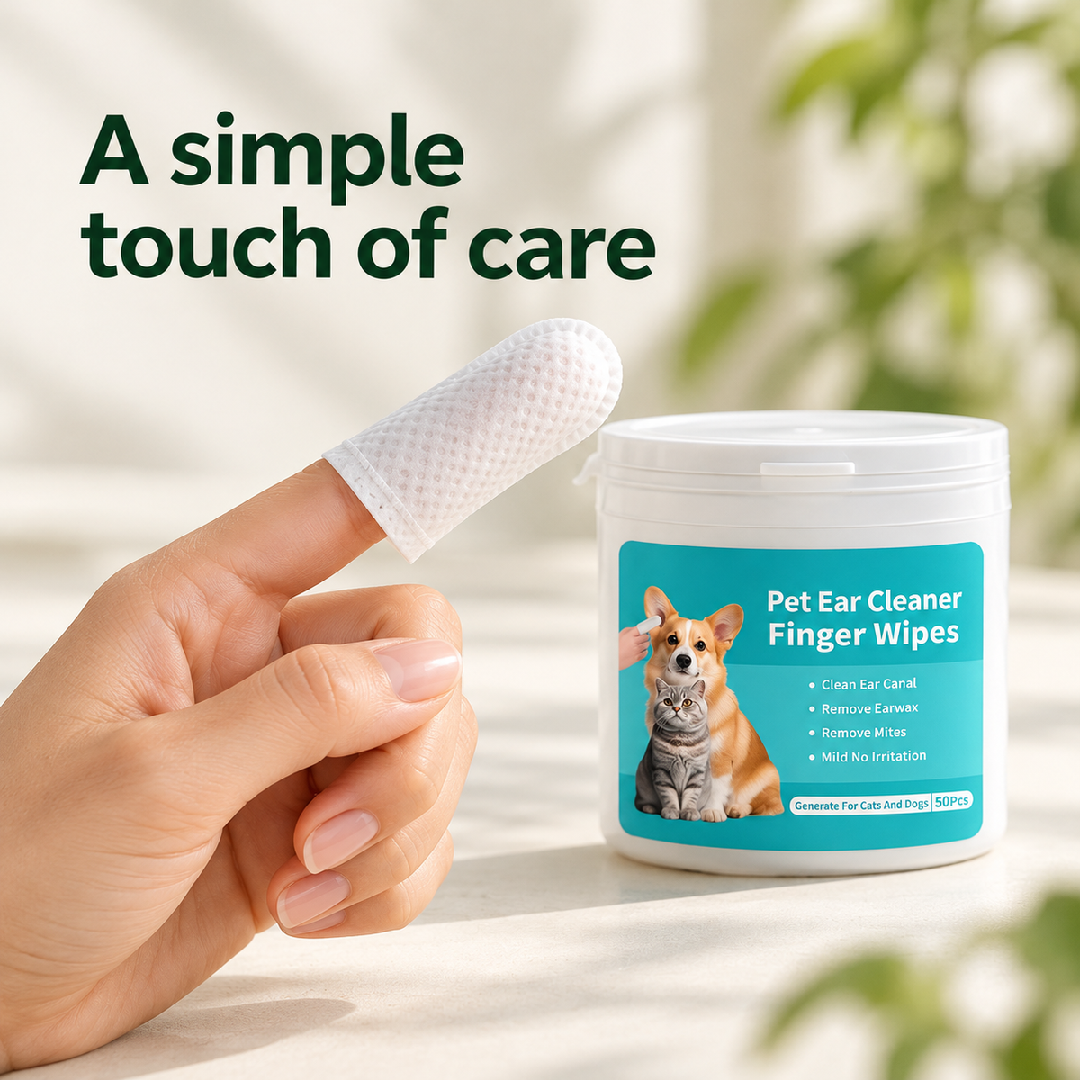 Pet Ear Cleaning Finger Wipes