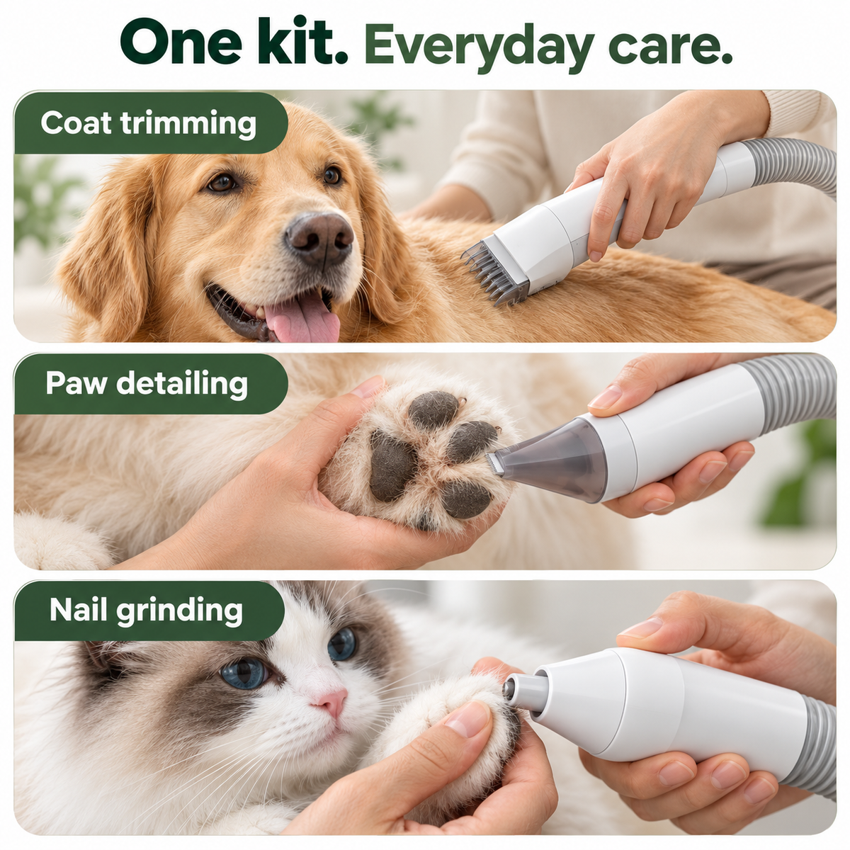 Pet Grooming Vacuum Kit