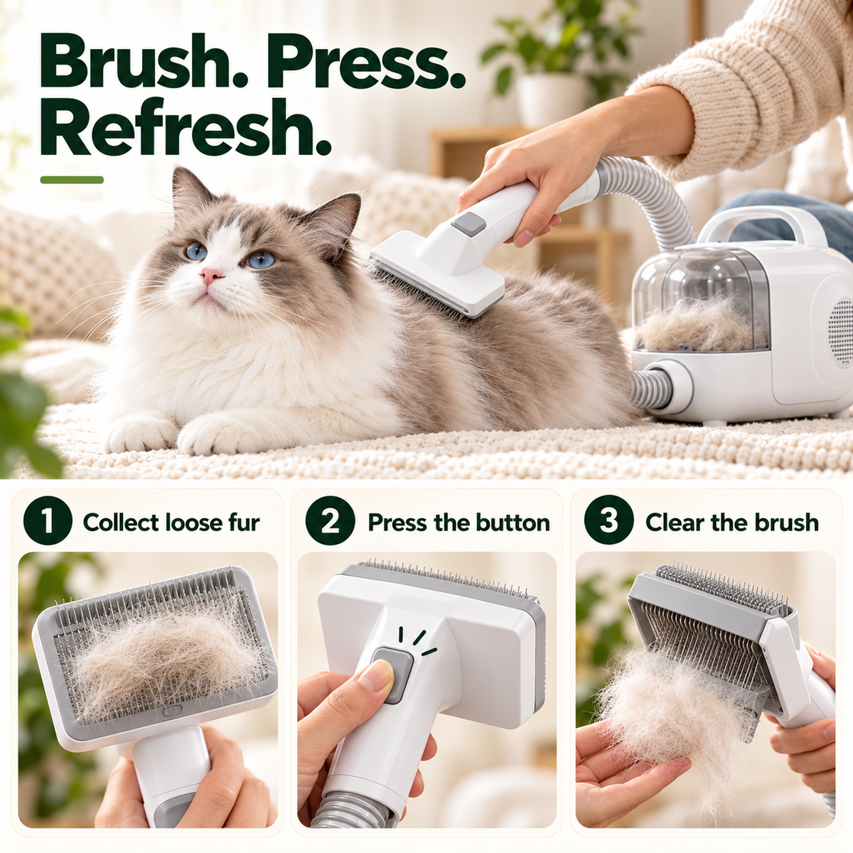 Pet Grooming Vacuum Kit