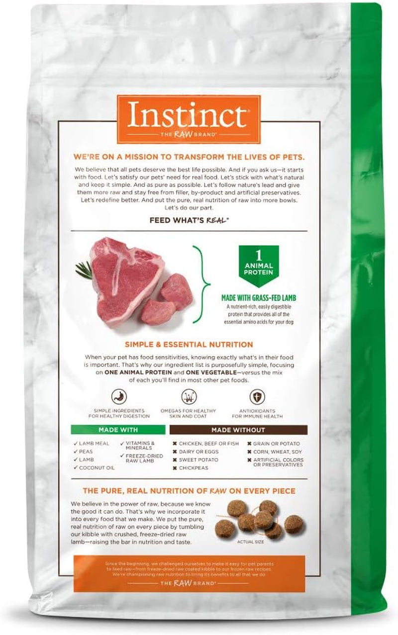 Instinct Limited Ingredient Lamb Dog Food – 20 lb — recipe information, image 2