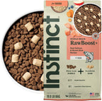 Instinct RawBoost Salmon & Brown Rice Dog Food – 19 lb — packaging and food