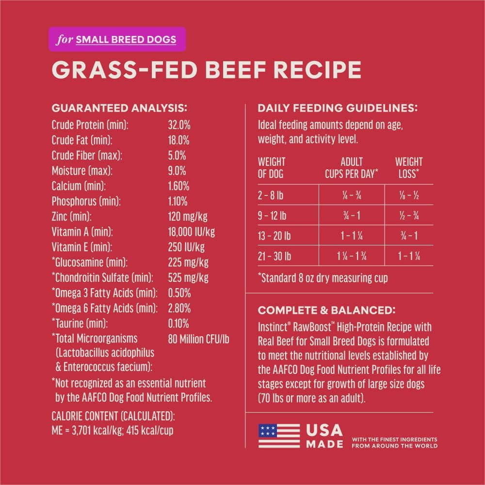 Instinct RawBoost Small Breed Beef Dog Food – 3.5 lb — recipe information, image 7