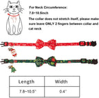 Christmas Cat Collar Breakaway with Bowtie Bell - 2 Pack Red Green Xmas Kitten Bow Collars Christmas Collars for Cat Kitten