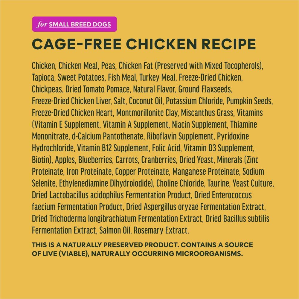 Instinct RawBoost Small Breed Chicken Dog Food – 10 lb — manufacturer ingredient list