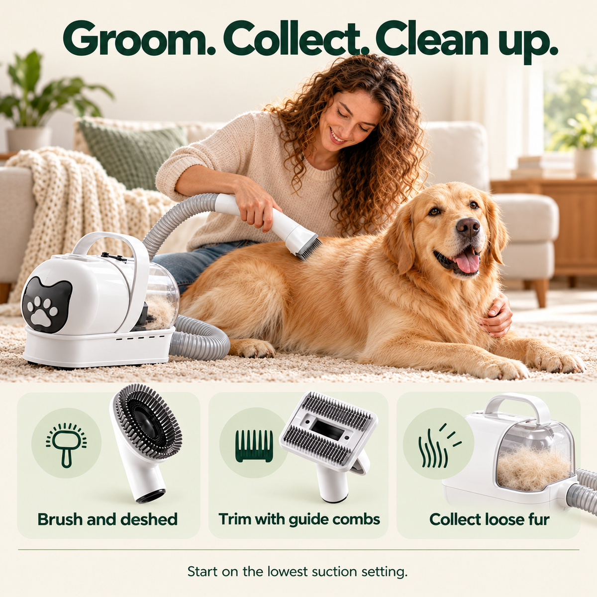Pet Grooming Vacuum Kit — features and how to use