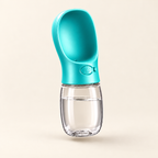Portable Dog Water Bottle — Teal 12Oz, product photo on warm cream