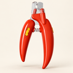LED Pet Nail Clippers — Red Led, product photo on warm cream