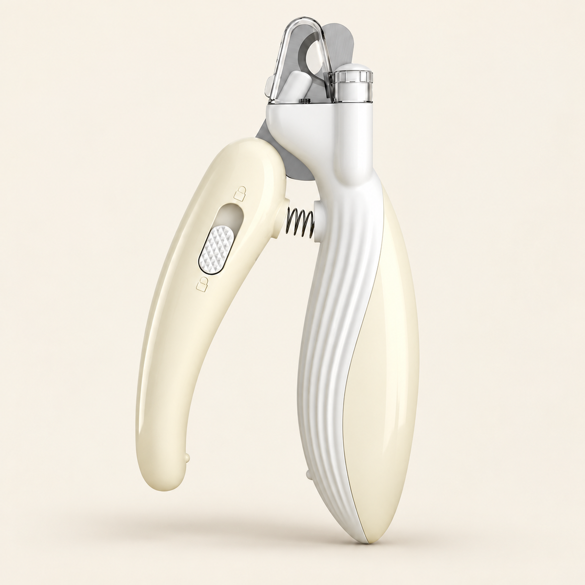 LED Pet Nail Clippers — Kaki Led, product photo on warm cream