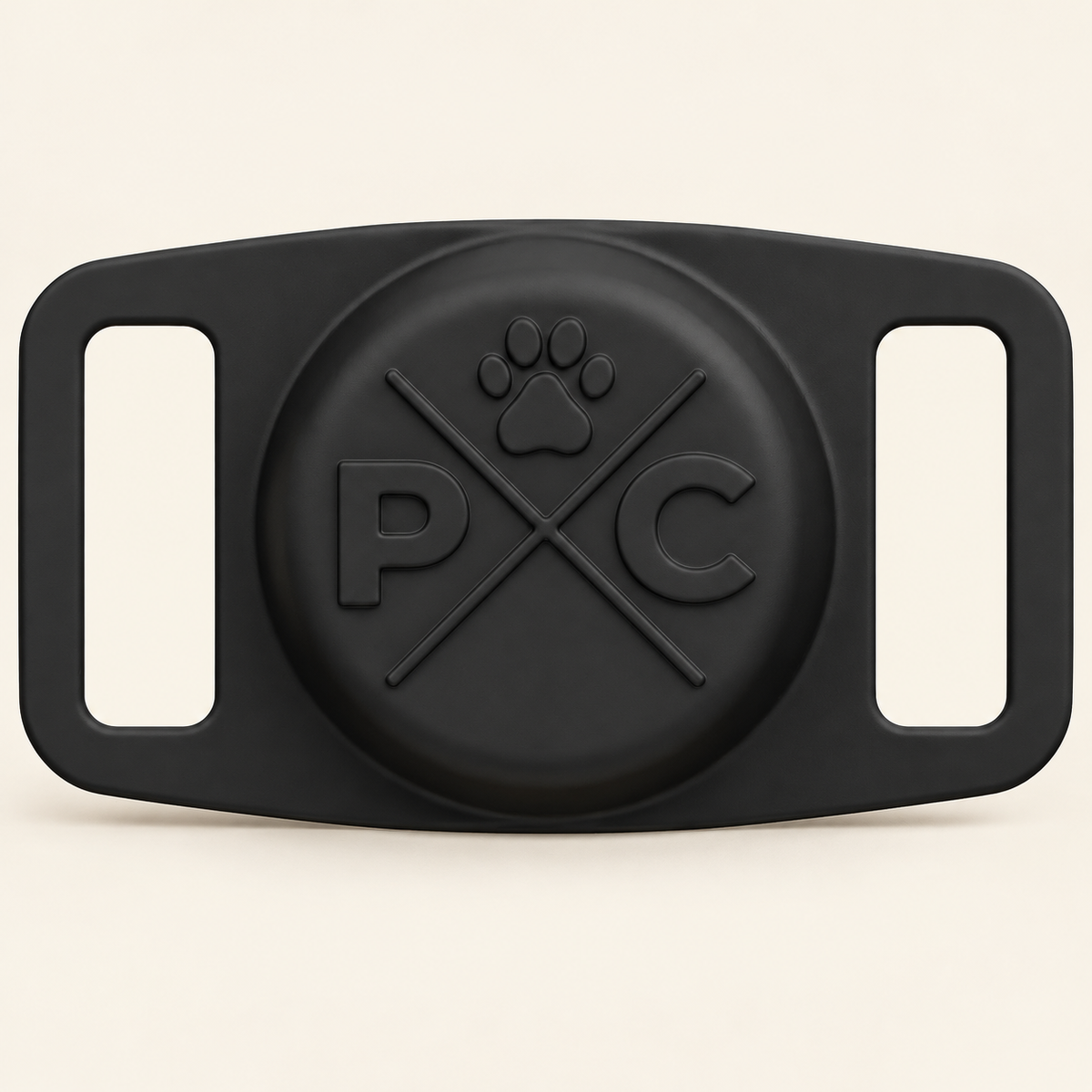 AirTag Collar Holder — 1 Pack / Black, product photo on warm cream