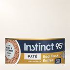Instinct Duck Pâté Wet Cat Food – 12 × 5.5 oz — close-up of the authentic packaging label