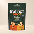 Instinct Duos Feelin’ Good Chicken Dog Treats – 4 oz — authentic packaging on a cream background