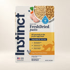 Instinct FreshDried Chicken Pâté Cat Food – 13 oz — authentic packaging on a cream background