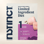 Instinct Limited Ingredient Rabbit Dry Cat Food – 10 lb — close-up of the authentic packaging label