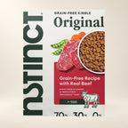 Instinct Original Beef Dry Dog Food – 20 lb — close-up of the authentic packaging label