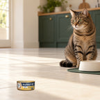 Instinct Original Chicken Pâté Cat Food – 12 × 5.5 oz — packaging in a cream and forest-green mealtime scene
