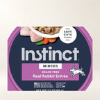 Instinct Rabbit Minced Wet Cat Food – 12 × 3.5 oz — close-up of the authentic packaging label