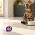 Instinct Rabbit Minced Wet Cat Food – 12 × 3.5 oz — packaging in a cream and forest-green mealtime scene